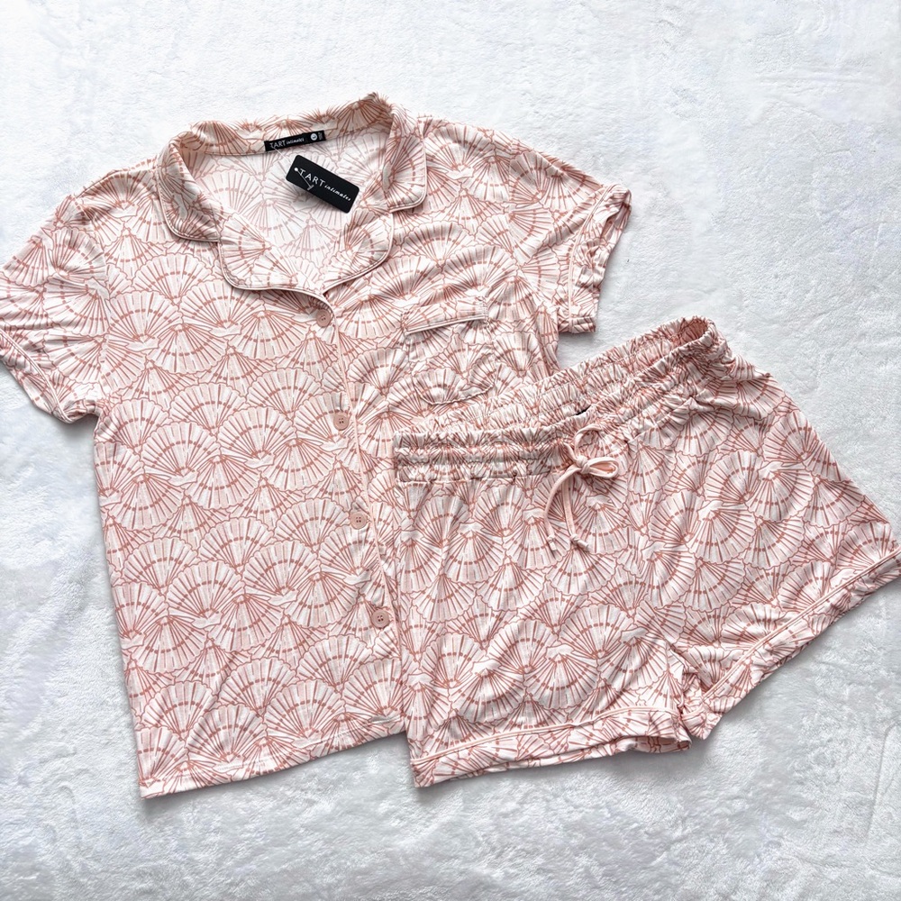 TART INTIMATES 2-Piece Dixie Seashell Shirt & Short Sleepwear Set--L--NWT